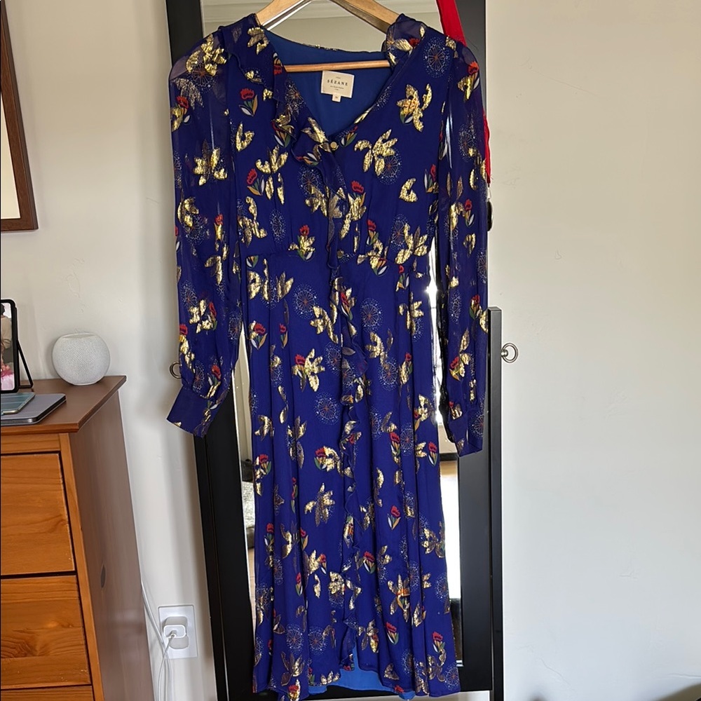 Sézane Blue Floral Dress